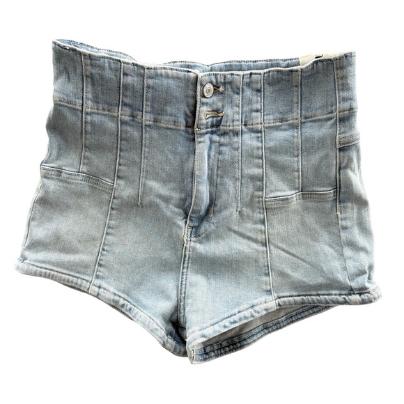 Free People x We The Free Jayde High-Rise Micro Denim Light Wash Shorts Size 30 - Picture 1 of 8